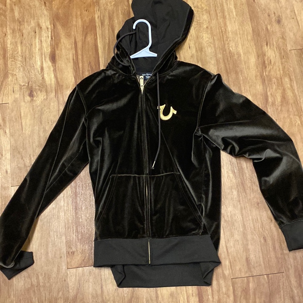 True religion velvet zip up